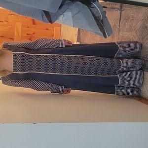 Vintage Blue Gingham and Embroidery Prairie Dress sz 9 Jr's